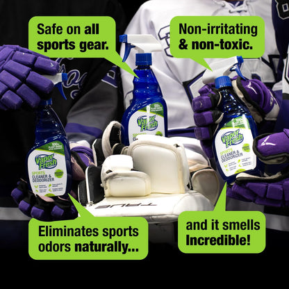 Cleaning Spray for Sports and Gym Equipment - Shoe Deodorizer, Yoga Mat Cleaner, Boxing Glove Deodorizer - Natural and Plant Based, 16 Fl Oz (1-Pack)
