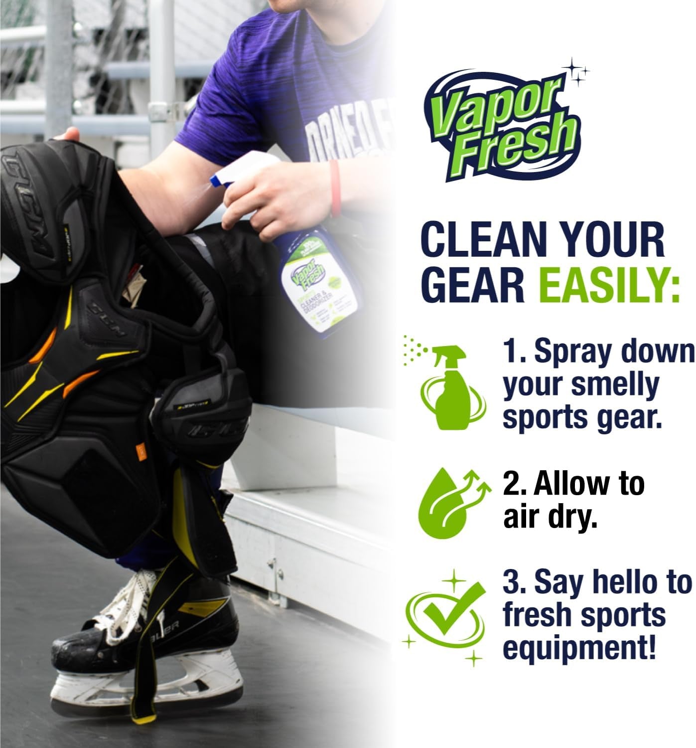 Cleaning Spray for Sports and Gym Equipment - Shoe Deodorizer, Yoga Mat Cleaner, Boxing Glove Deodorizer - Natural and Plant Based, 16 Fl Oz (1-Pack)