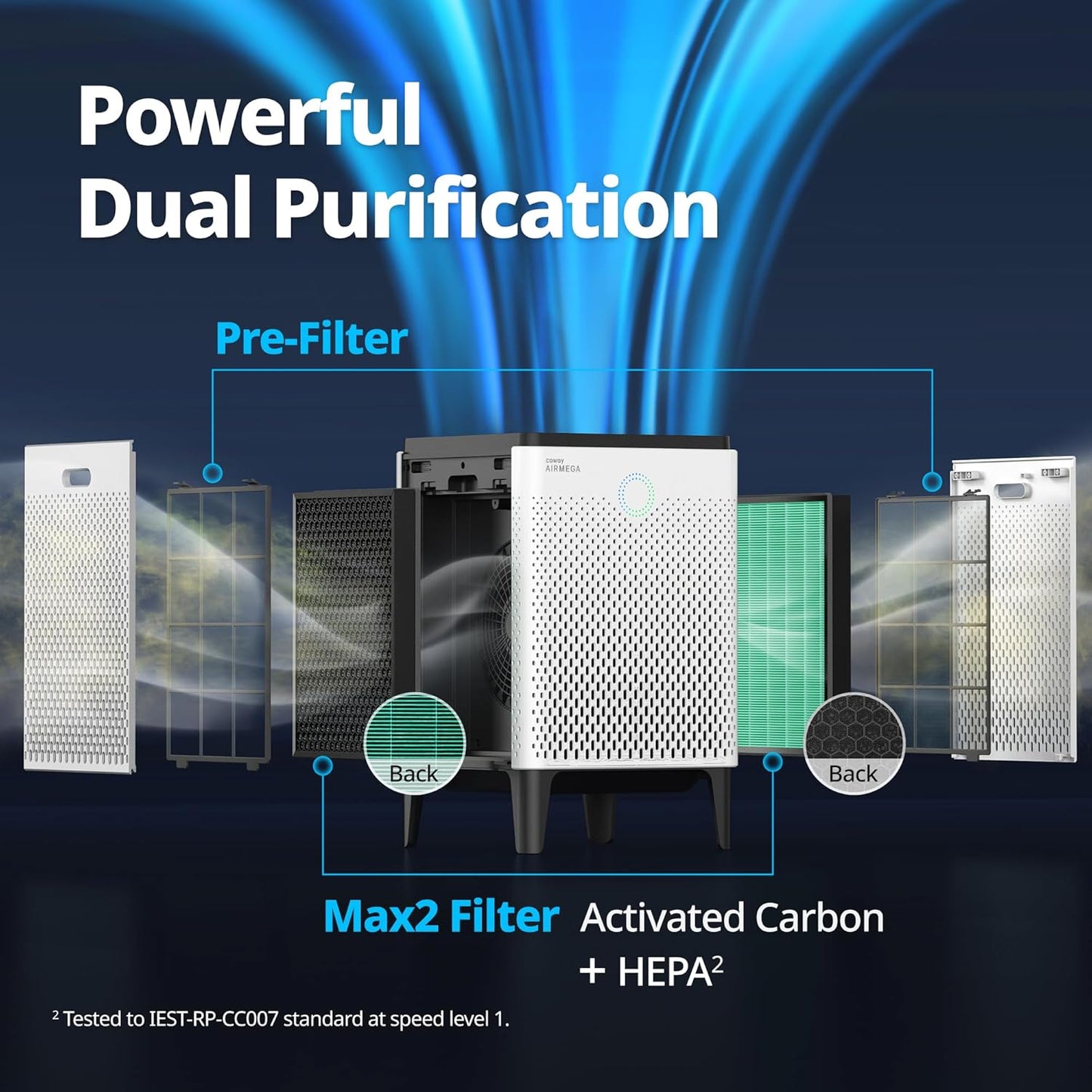 Airmega 300S App-Enabled Smart Air Purifier (Covers 1,256 Sq. Ft.), True HEPA Air Purifier with Smart Technology, Compatible with Amazon Alexa