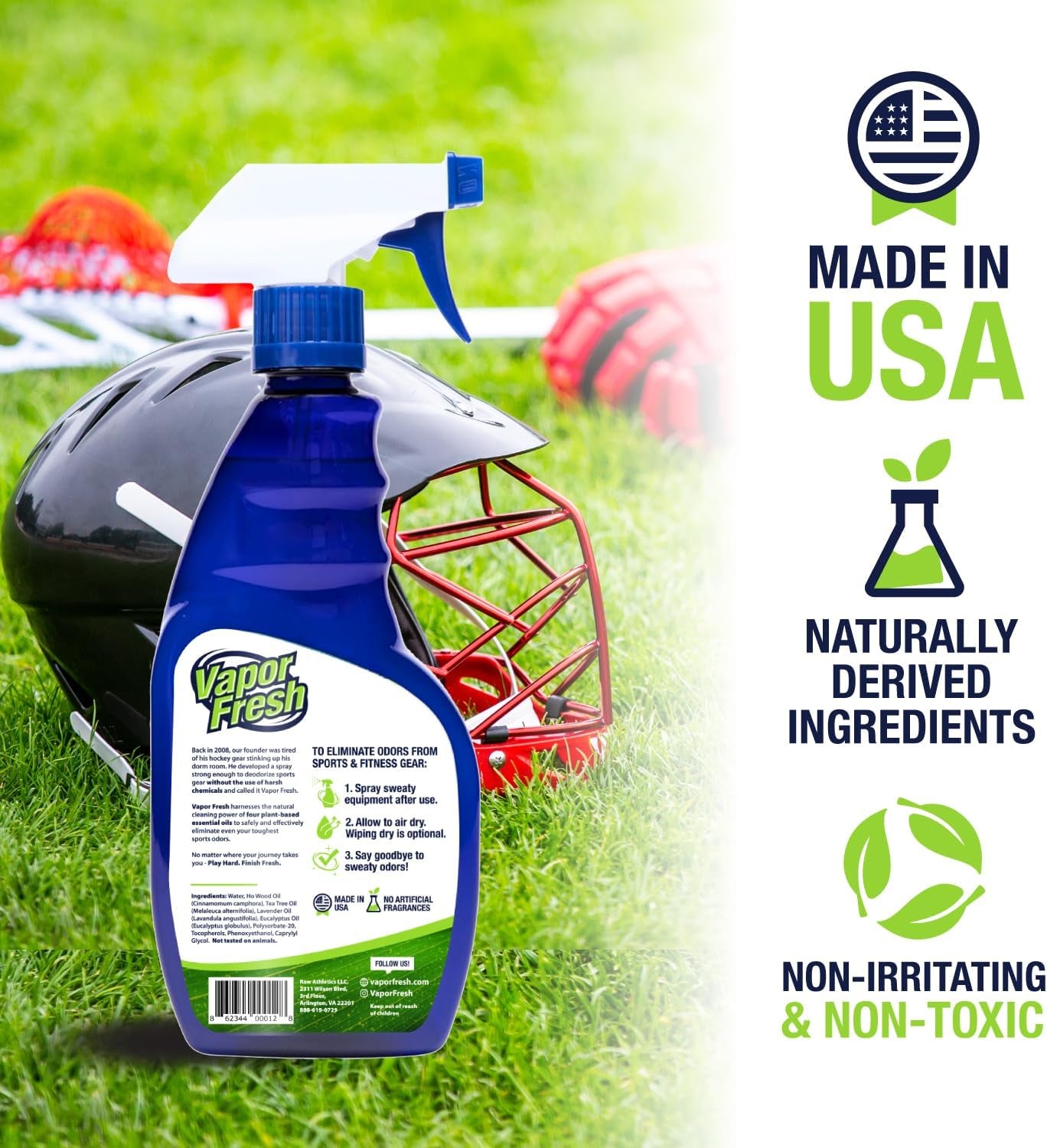 Cleaning Spray for Sports and Gym Equipment - Shoe Deodorizer, Yoga Mat Cleaner, Boxing Glove Deodorizer - Natural and Plant Based, 16 Fl Oz (1-Pack)